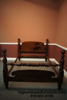 Ethan Allen Antiqued Pine Full Size Cannonball Bed