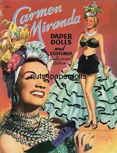 Vintage Carmen Miranda Paper Doll Lser Repro Free SHW 2