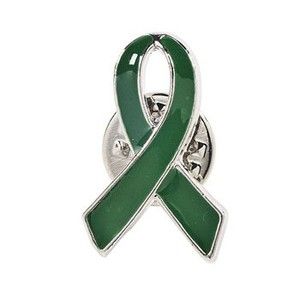 12 Green Ribbon Pins Leukemia Kidney Cancer Awareness Free Shipping 