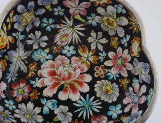 Set 6 Chinese Millefleur Canton Enamel Dish Tray in Famille Rose 