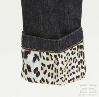 Roberto Cavalli Dark Denim Cuffed Cropped Jeans Size 42