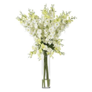 large delphinium silk flower arrangement white