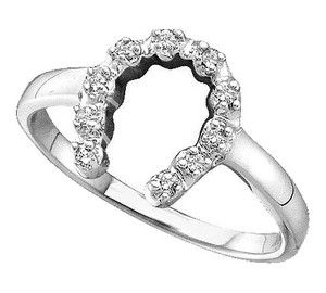 Lucky Horseshoe Genuine Diamond Gold Ring Love Money