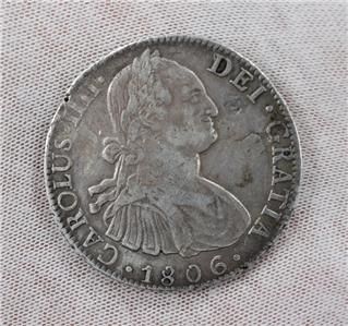 1806 mo th mexico carolus iiii 8 reales coin