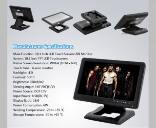   Inch Touch screen Monitor USB powered For Laptop Computer PC POS Video