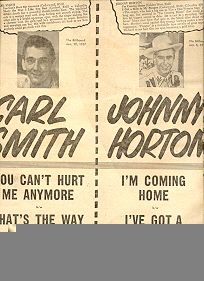 Carl Smith You CanT Johnny Horton IM Coming 1957 Ad