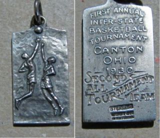   Basketball Award Charm Sterling Silver Josten Canton Ohio Pendant