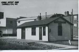 RPPC Carrollton Missouri CB Q Railroad Depot Postcard