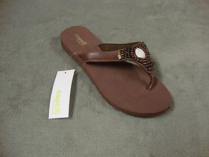   Capelli New York Brown Flip Flops Sandals Shoes Size 10 New