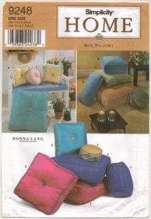 Donna Lang Bench Round Rectangular Square Box Pillows Cushions Sew 