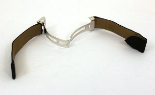 Designer Cartier 18K Gold Black Fabric Watch Strap Bracelet 12mm Wide 
