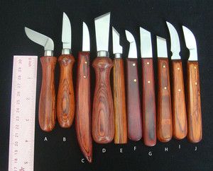 set 10 wood chip carving whittling chisel knives knife blade wood 