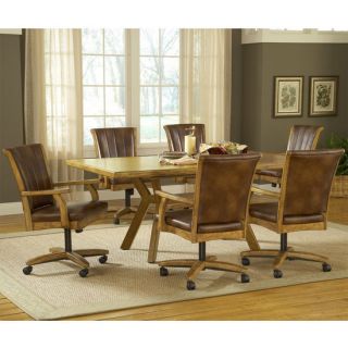   Bay Med Oak Rect Table Caster Chairs Sold Indiv and as Set