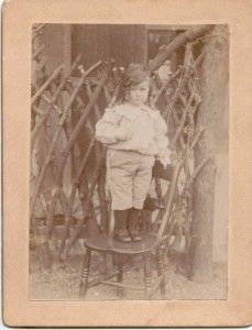  Standing on Chair Anna Reigart Lynn Nee Carruthers V Old Photo