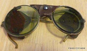 Vintage American Optical Steampunk Goggles ~ Leather Shield #2