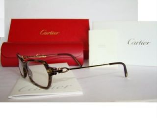 100 Authentic Cartier Tortoise Brown Eyeglasses Frames Brille Size 53 