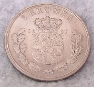 1961 Denmark 5 Kroner King Frederik IX Copenhagen K853 1