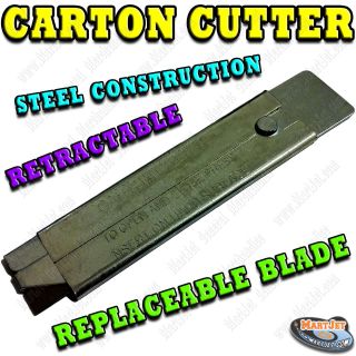 Retractable Utility Knife Carton Box Opener Jiffi Cutter Replaceable 
