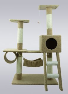 New Cat Tree 47 Kitten Condo Furniture Scratching Post Pet Play House 