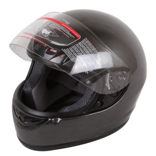 Carbon Fiber Look Full Face Motorcycle Helmet Size XL