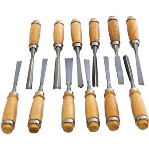 12pc Carpenter Woodworker Wood Carving Chisel Tools Set