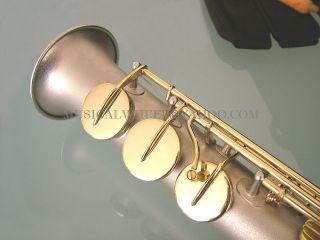 Soprano Saxophone Sax Matte Nickel Sandblast Gold Keys