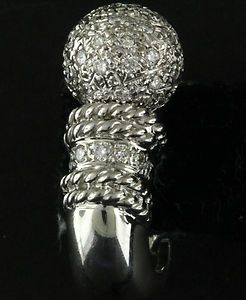 CASSIS HEAVY 18K WHITE GOLD 1 76CT VS DIAMOND CLUSTER CABLE DISCO BALL 