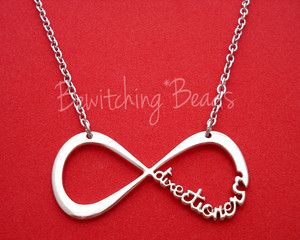 One Piece DIRECTIONER Direction Infinity Necklace 1D Silver  tone 