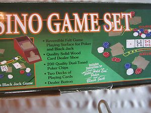 Casino Game set with 200 poker Chips by Cardinal Card Game Set BRAND 