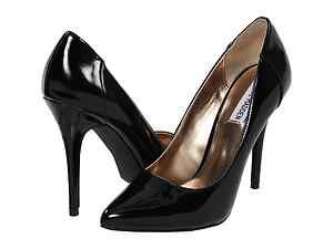 Steve Madden Caroll Black Pumps Shoes Heels Patent Leather Stiletto 