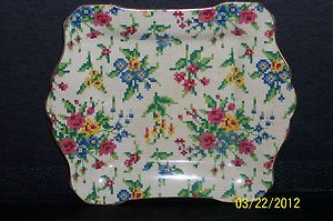 ROYAL WINTON QUEEN ANNE CHINTZ SQUARE TRAY   GOOD CONDITION   NO CHIPS 