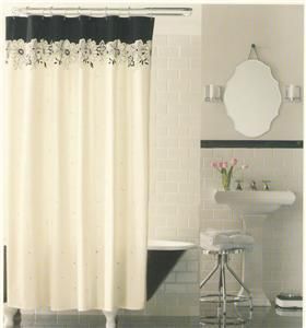 Casual Home Eyelet Embroidery Ivory Shower Curtain NIP