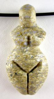 cave woman dinosaur bone fossil carved goddess bead