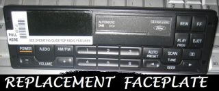 Ford Mustang Ranger Explorer Cassette Radio Faceplate