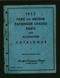 Ford Meteor Chassis Accessories Parts Catalog 1952