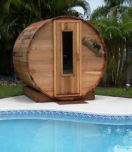 Outdoor Cedar Barrel Sauna 8x7 Electic Sauna Heater
