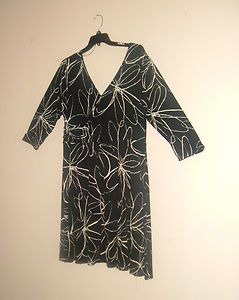 Cato Black White Print Knit Dress Size 18 Woman