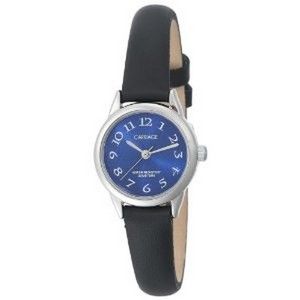 C2A871 Timex Carriage Ladies QA Silver Blue Leather Strap Watch