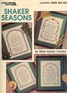   Seasons Cross Stitch Pattern Leisure Arts Sister Karlyn Cauley