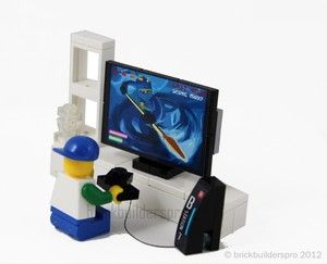 TV Video Game Center City Lego® Custom Station 10185 10182 Furniture 