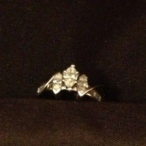    and White Gold Diamond Engagement Ring 3 Marquise Cut Center Diamond