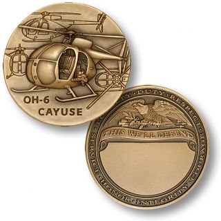 Oh 6 Cayuse Aircraft Army Challenge Coin Engravable