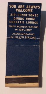 1940s Matchbook Hotel Elizabeth Carteret Elizabeth NJ