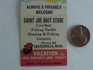 1940 50s Centreville Michigan Bait Shop Paul Bunyan Land Days of Yore 