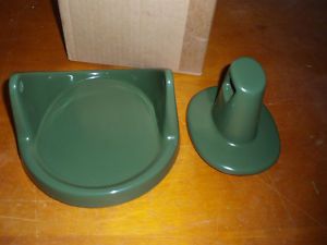 Vintage 1950s Green Soap Dish Ceramic Bathroom Fixture