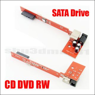 Laptop SATA DVD RW CD Combo RW Drive to USB 2 0 External Slim Case Box 