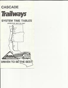 Cascade Trailways Bus Schedule 1987
