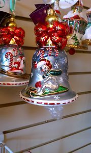 The Bells of Cedar Hill Peppermint Swoosh Radko Ornament