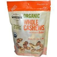 Woodstock Farms Organic Whole Cashews Dry Roasted Salted 7 Oz