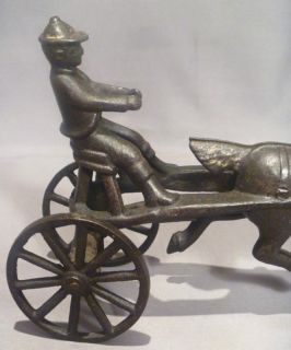 RARE Harness Racing  Made in Canada  Cast Iron Driver Horse Pulling 